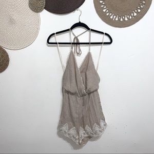 Linen Backless Romper